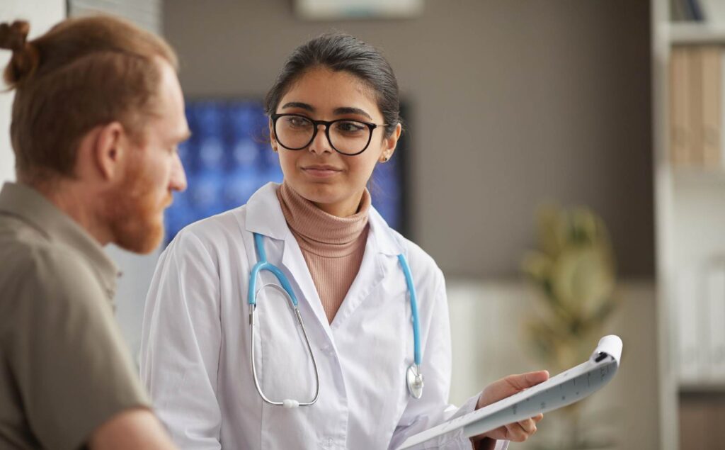 Physician supporting a patient through prescription drug detox in Pompano Beach, FL.