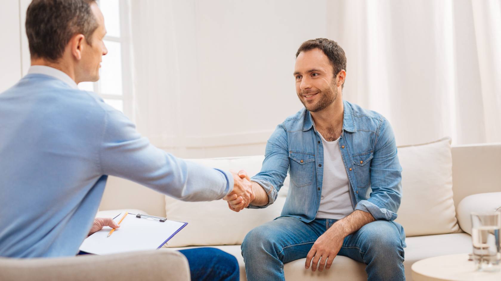 Client starting therapy to support recovery at a drug detox in Pompano Beach, Florida.
