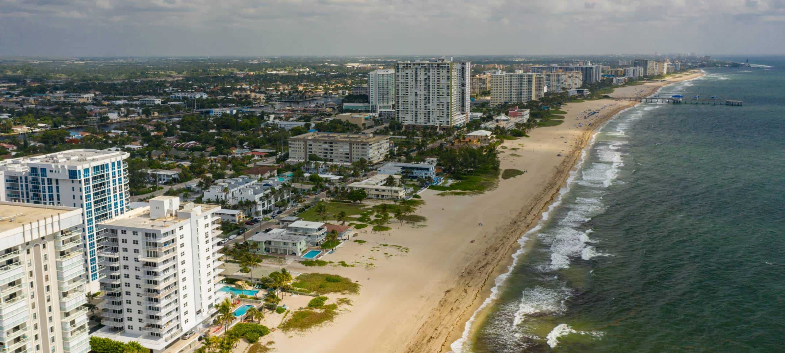 Aerial view of Pompano Beach, FL. The Retreat of Broward offers a safe and effective fentanyl detox in Pompano Beach.