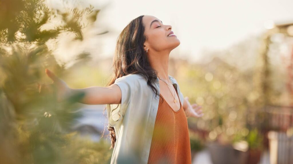Woman enjoying the benefits of DBT therapy in Pompano Beach, Florida.