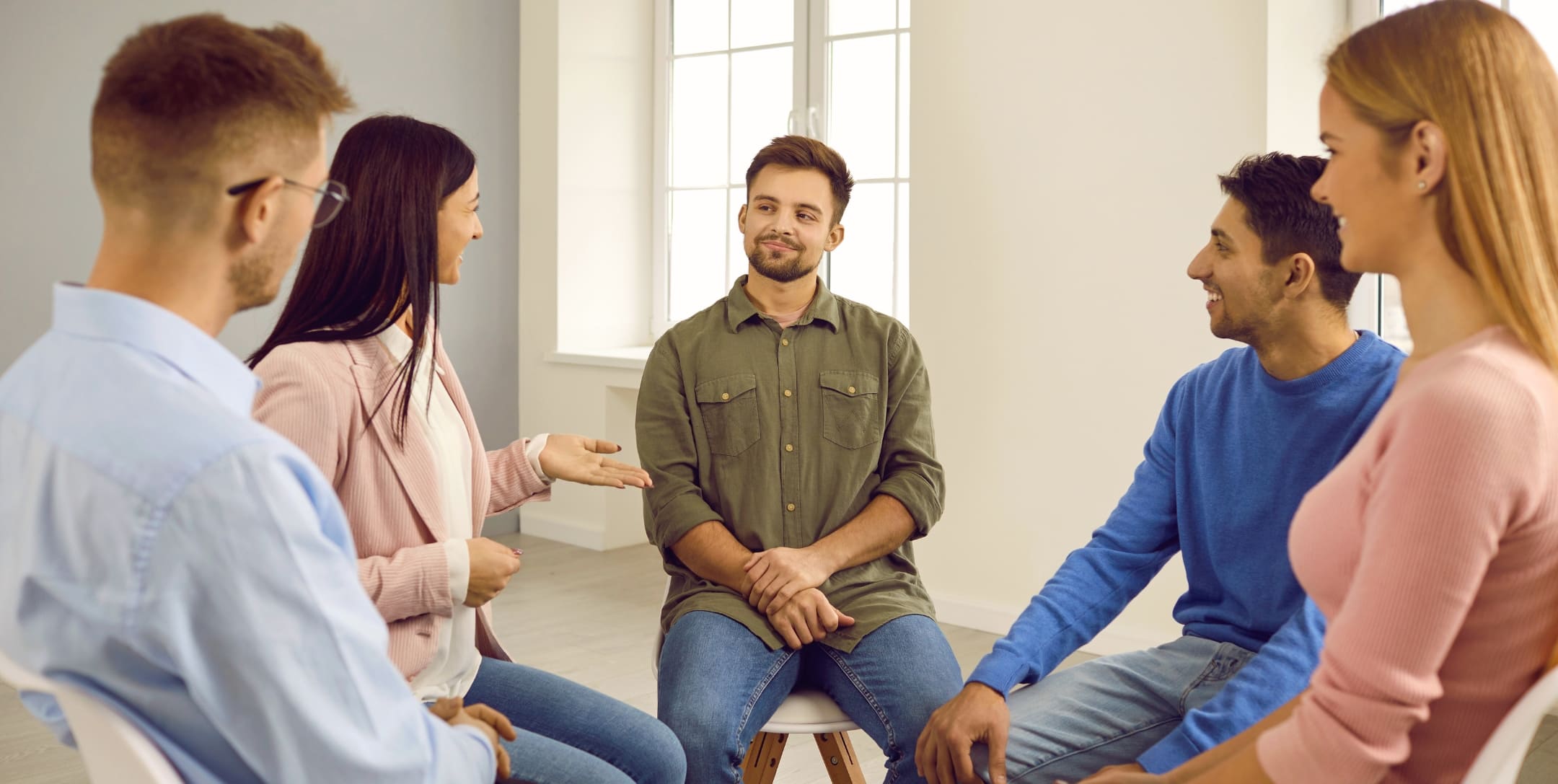 A support group meeting as part of inpatient mental health treatment.