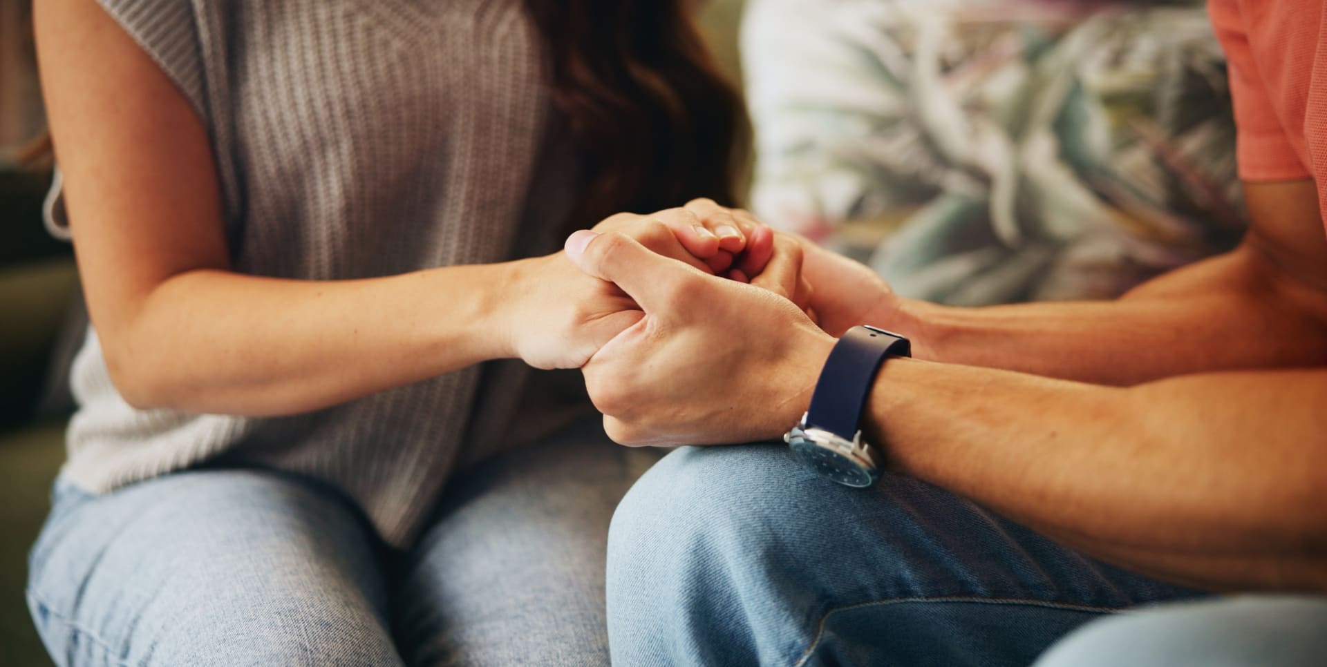 A man gets support from a loved one to seek inpatient mental health treatment.