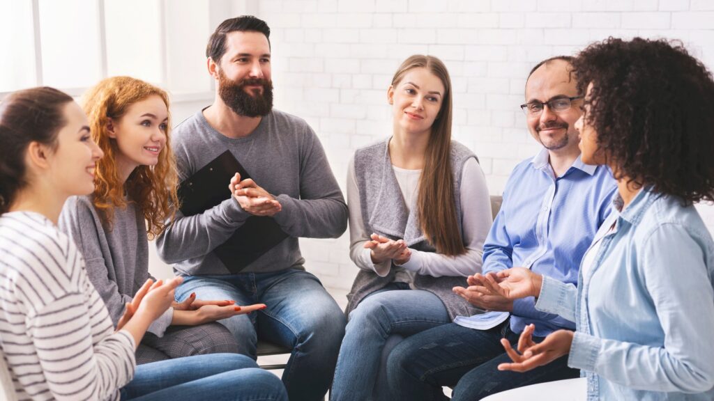 A group therapy session during Vyvanse detox in Pompano Beach.