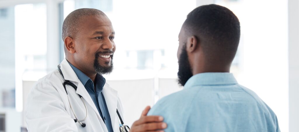 A man consults his doctor about medical detox 