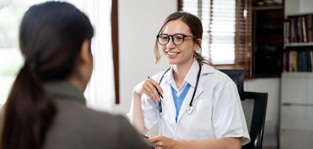 Doctor providing guidance to a client enrolled in a medical detox program.
