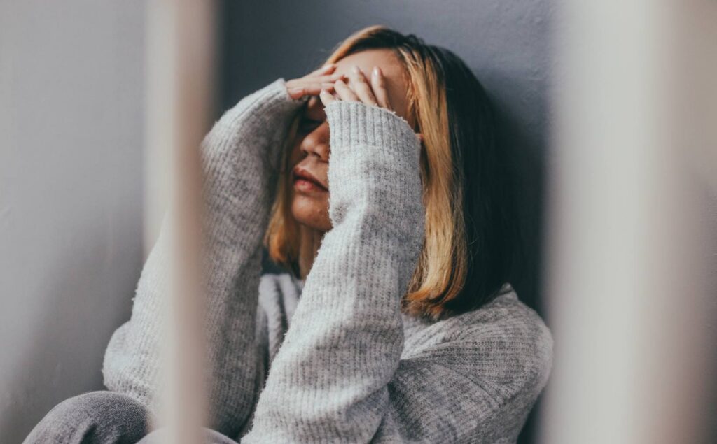 Person experiencing panic disorder symptoms.